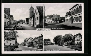 Wilferdingen, Ansichtskarte, Bahnhof, Rathaus, Strasse 1942 - Picture 1 of 2