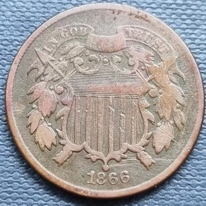 1866 Two Cent Piece 2c Better Grade #95975 - Picture 1 of 2