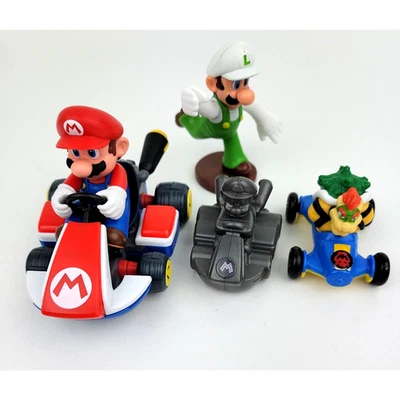 Mario Kart Nintendo Racer Car Jakks Spin Out Race Car McDonalds Bowser Lot of 4 - Image 1 of 4