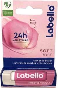 Labello Lip Balm (Soft Rose Shine) – 24h Moisture with Shea Butter & Vitamin E - Picture 1 of 1