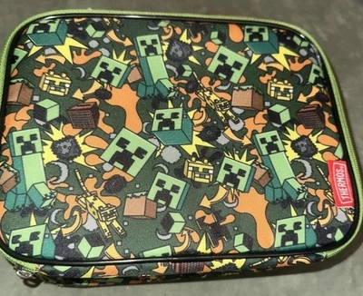 Minecraft Collage Thermos Insulated Lunch Box Green. With Zipper. New W/tags. - Image 1 of 4