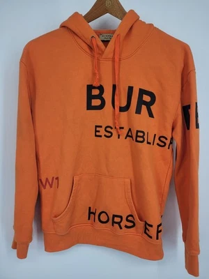 BURBERRY LONDON / HORSEFERRY PRINT HOODIE Size Medium Orange Draw String unisex  - Image 1 of 4