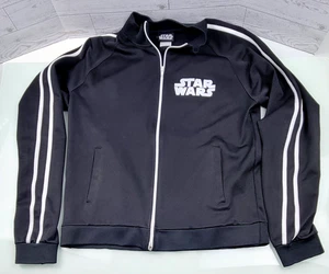 Official Star Wars Youth L Stormtrooper Cross Bones Black Zip Track Jacket EUC - Picture 1 of 17