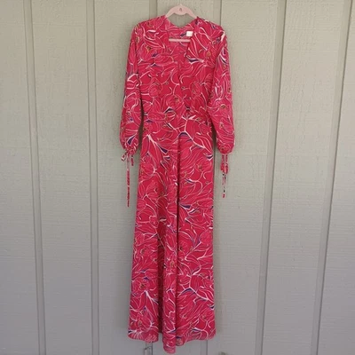 Maxi estampado floral Amanda Uprichard talla M para mujer vacaciones femenino cuello en V Foto 1 de 4