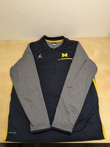 Pull Nike Air Jordan Michigan Wolverines 1/4 zip ventilé Dri-Fit homme taille L - Photo 1/8