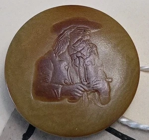 Wild Bill Hickock Button Texas State Button Show 2003 Original Card Vege Ivory - Picture 1 of 5