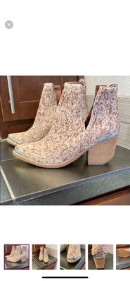 Jeffrey Campbell Speckled Cowboy Ankle Boot With Silver Toe - Image 1 of 4