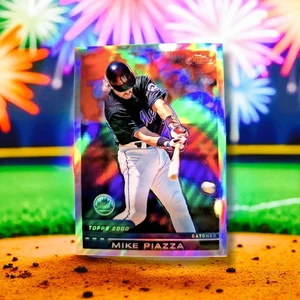 2000 Topps Chrome Refractor #300 Mike Piazza New York Mets HOF RARE PARALLEL SP - Picture 1 of 2
