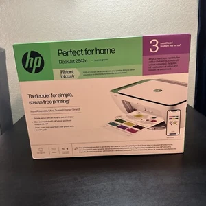 New HP 2842e (2742e) All In One Wireless Printer+Setup INK-Green No Ink  - Picture 1 of 7