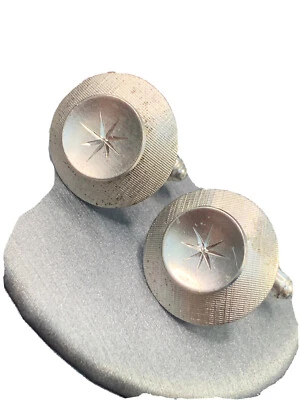 Gemelos Hickok vintage de plata esterlina con detalles de corte de diamante 8 gramos Foto 1 de 4