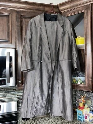 Casaco masculino vintage linha frontal comprimento total tamanho 40 calça 31x33 discoteca brilhante anos 80’ - Imagem 1 de 4