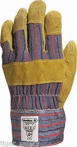 x2 Pairs Delta Plus Venitex DC103 Cowhide Canadian Rigger Safety Gloves Docker - Picture 1 of 1