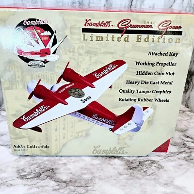 1938 Grumman Goose Die Cast Coin Bank Campbell's Soup 1997 Vintage Gearbox 01510 - Image 1 of 4