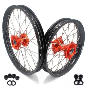 KKE 19/16" Kid's Big Wheels Rims Fit KTM SX85 2021-2024 Gas Gas MC85 Orange Hubs - Picture 1 of 11