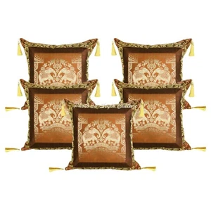 Brocade Jacquard Cushion Cover Elephant Bohemian Pillow Cases For Home Decor - Picture 1 of 7
