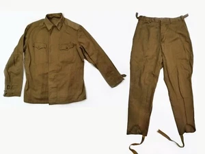 Traje militar de algodón vintage para hombre chaqueta bata pantalones pantalones ejército soviético URSS - Imagen 1 de 16