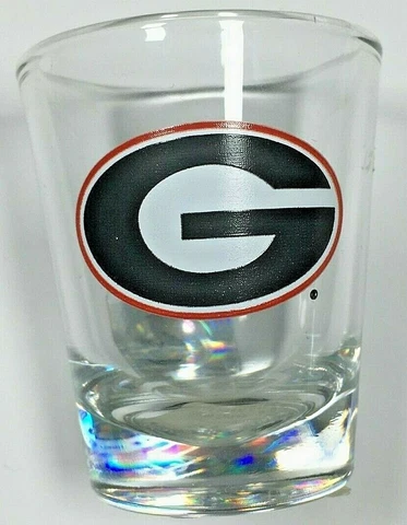 Georgia Bulldogs Shot Glass Set of 2  NEW NCAA Drink Gift College Cover