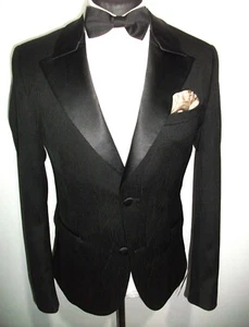 NUEVO TOPMAN ESMOQUIN BODA NOCHE CENA TRAJE Chaqueta Blazer 40 Negro ABRIGO CRUCERO - Imagen 1 de 11