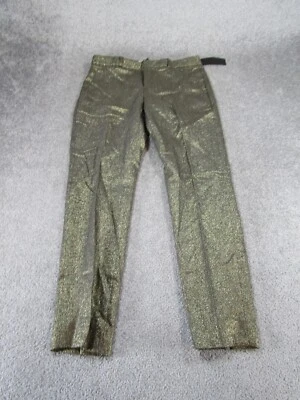 Banana Republic 裤子女式 0 Avery 直脚踝金色珠光新品 — 第 1/4 张图片