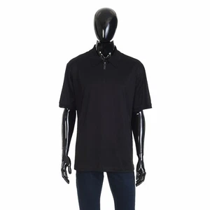 Brioni 595 $ schwarzes Baumwoll-Polo mit Reißverschluss - Bild 1 von 7