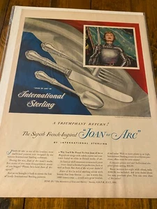 Vintage 1948 International Sterling Silverware Joan Of Arc Pattern ad - Picture 1 of 1