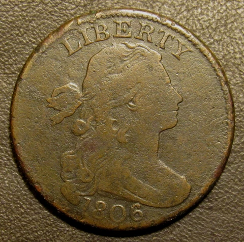 1806 DRAPED BUST LARGE CENT, FINE DETAILS  ~  VERY SCARCE, ONLY 348,000 MINTED! Cover
