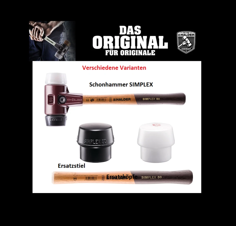 HALDER Schonhammer SIMPLEX mittelharter Schlag/versch.Varianten oder Zubehör - Bild 1 von 1