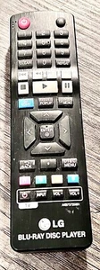 LG Blu-Ray Disc Player Remote Control Model AKB73735801 Black Tested Working OEM - Picture 1 of 3