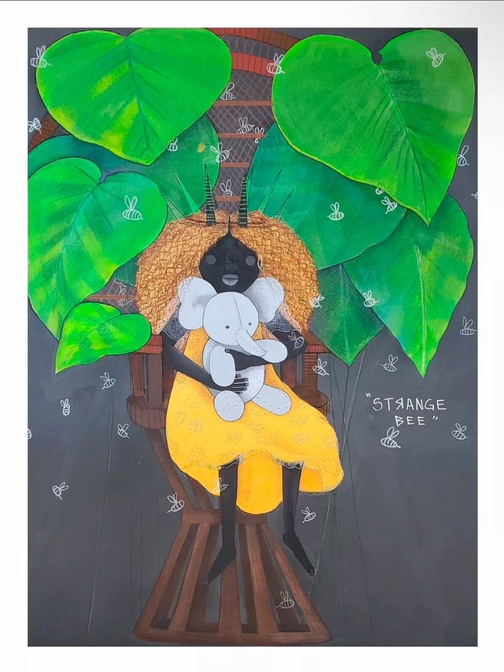 Impresión de abeja extraña Delisha McKinney firmada y numerada X/25 2021 no Hebru Kayla Foto 1 de 1