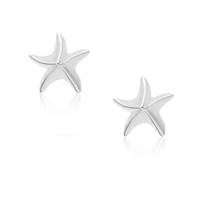 Orecchini a perno stella marina minimalista platino massiccio 950 8 mm per stile elegante - Foto 1 di 6