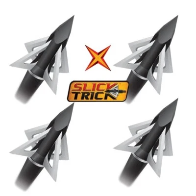 Slick Trick Magnum Broadhead aço inoxidável 100 grãos 4 pk. Modelo: 15ST100M - Imagem 1 de 3