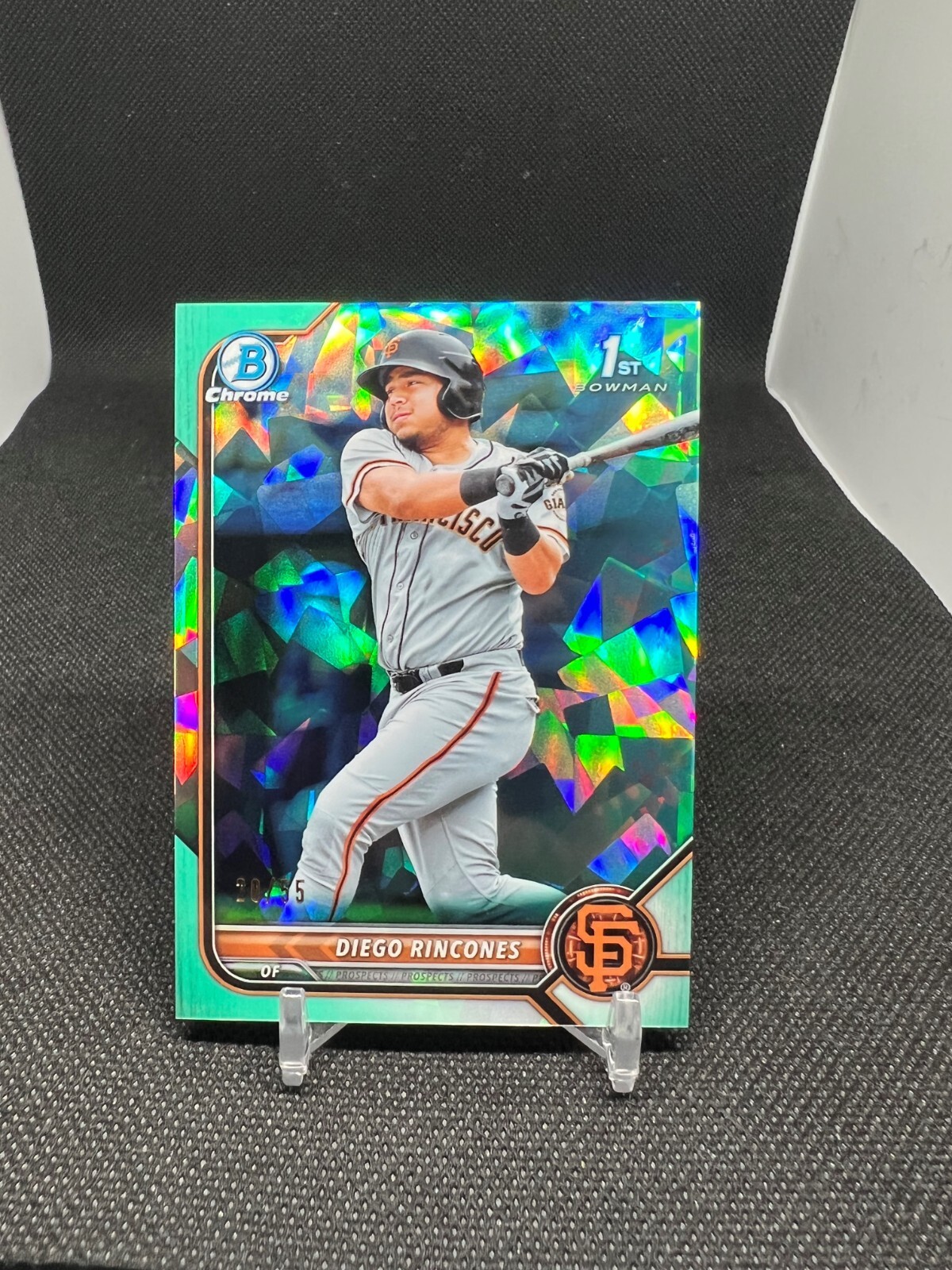 2022 Bowman Baseball Sapphire Diego Rincones 1st Prospect Aqua Refractor 20/55