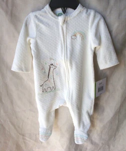 LITTLE ME IVORY VELOUR GIRAFFE FOOTIE UNISEX INFANT SIZES NWT