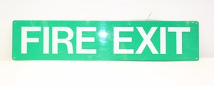 Fire Exit Safety Sign 700x150mm  PVC Screw Fixing or sticky pads/tape