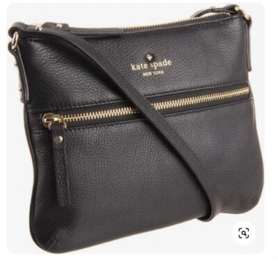 Bandolera Kate Spade New York Cedar Street Tenley Cuero Guijarro Negro Foto 1 de 4