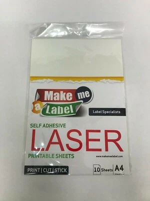 10 hojas adhesivas de vinilo premium A4 LÁSER TRANSPARENTE/CLARO imprimibles a prueba de salpicaduras Foto 1 de 3