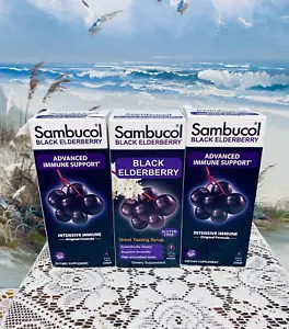 {3} Sambucol Black Elderberry Syrup Advanced Immune Support 4oz Exp 8/2025+ - Picture 1 of 6