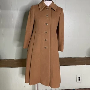 Vintage Regency Cashmere Long Camel Car Coat Size 0 - Picture 1 of 12