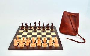 Rosewood Staunton Chess Set & Rosewood Board New