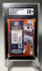 2020 Contenders Optic CeeDee Lamb Rookie Ticket #/125 Red Prizm SGC•10 GEM-MINT - Picture 1 of 5