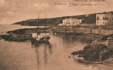 1909 MARINA DI TRICASE Panorama del Porto barca Lecce Cartolina