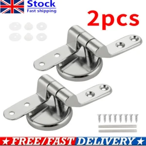 Pair of Chrome Toilet Seat Hinges Replacement Set Fittings Mountings - Picture 1 of 12