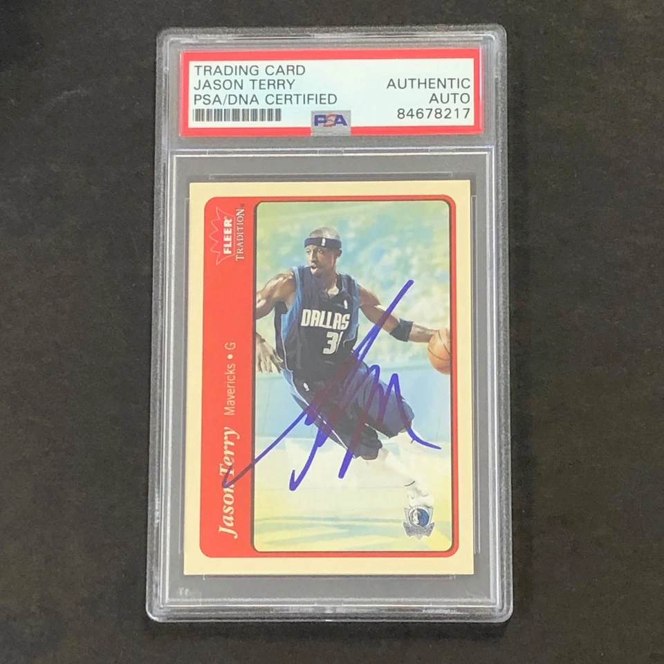 2004-05 Fleer Tradition #150 Jason Terry Signed Card AUTO PSA Slabbed Mavericks - Image 1 of 2