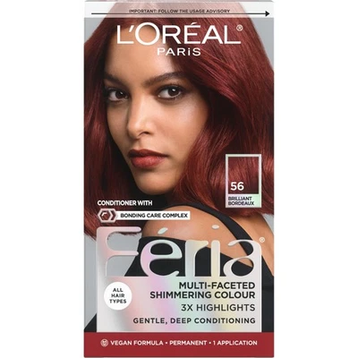 Feria Multi-Faceted Shimmering Permanent Hair Color, 56 Brilliant Bordeaux (A... - Image 1 of 4