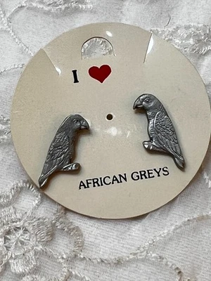 Pendientes Gris Africano Peltre Pendientes Perforados Pájaro .75"L NUEVO Foto 1 de 4
