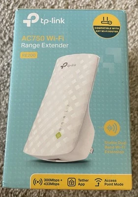TP-Link RE200 AC750 Wireless Dual Band Wi-Fi Range Extender / Repeater / Booster - Image 1 of 4