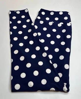 TC LuLaRoe Tall & Curvy Leggings Beautiful Polka Dot Blue Navy White NWT 543 - Image 1 of 3
