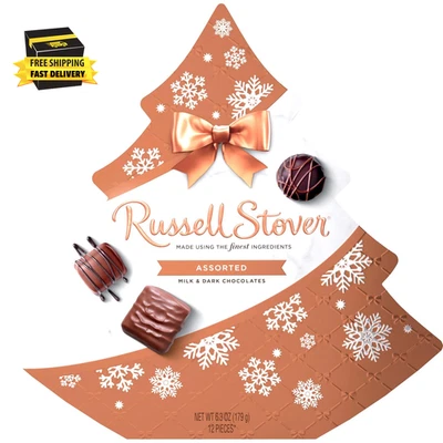 Christmas Assorted Milk & Dark Chocolate Candy Tree-Shaped Gift Box, 6.3 Oz. ⭐️⭐ - Image 1 of 4