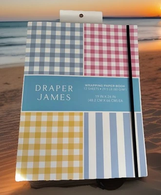 Draper James Wrapping Paper Book 19" X 26" 12 Sheets Gingham and Stripe New - Image 1 of 2