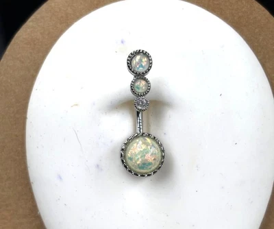 Piercing Stile Retrò Banana in Acciaio Chirurgico mm. 1,6 x 10  Pietre e Zircone - Immagine 1 di 2